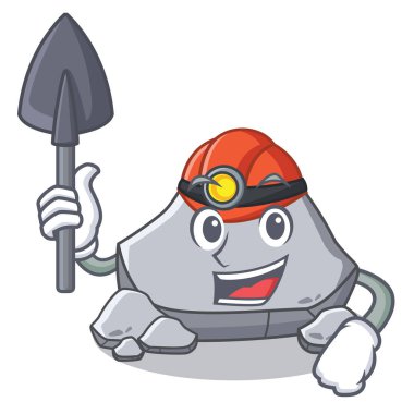 Madenci taş karakter karikatür tarzı