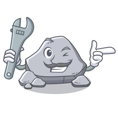 Mekanik taş karakter karikatür tarzı