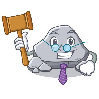 Yargıç taş karakter karikatür tarzı