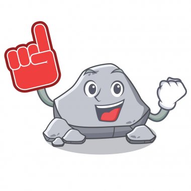 Köpük parmak taş karakter karikatür tarzı