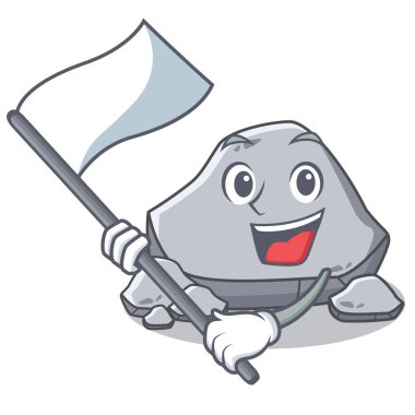 Bayrak taş karakter karikatür tarzı ile