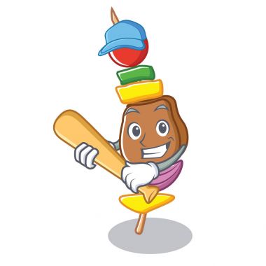 Oyun beysbol Barbekü karakter karikatür tarzı