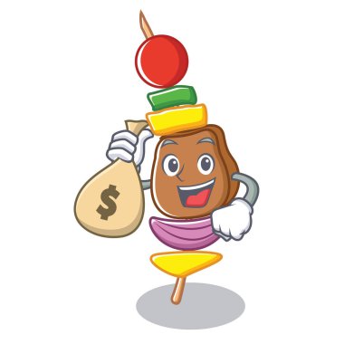 Para çantası Barbekü karakter karikatür tarzı ile