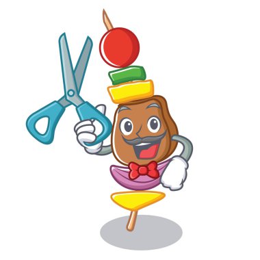 Barbekü karakter karikatür tarzı berber