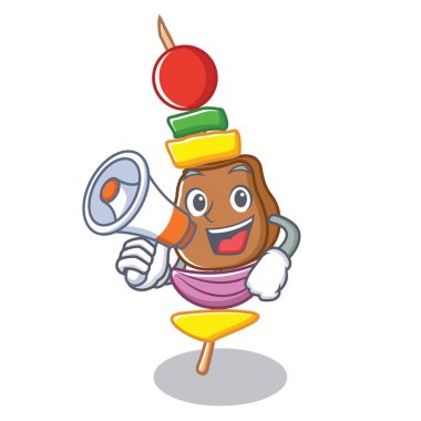 Megafon Barbekü karakter karikatür tarzı ile