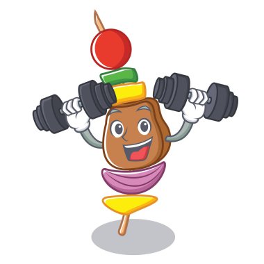 Fitness Barbekü karakter karikatür tarzı