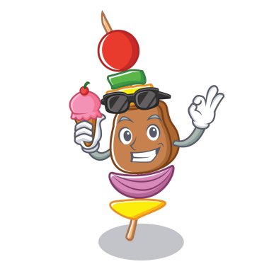 Dondurma Barbekü karakter karikatür tarzı ile