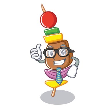 İşadamı Barbekü karakter karikatür tarzı