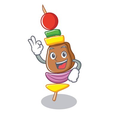 Barbekü karakter karikatür tarzı Tamam