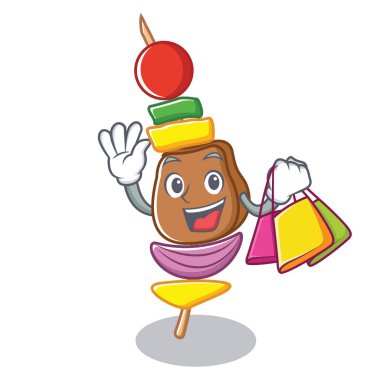 Barbekü karakter karikatür tarzı alışveriş