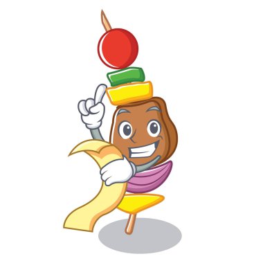 Menü Barbekü karakter karikatür tarzı ile