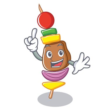 Parmak Barbekü karakter karikatür tarzı