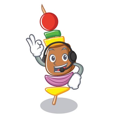 Kulaklık Barbekü karakter karikatür tarzı ile