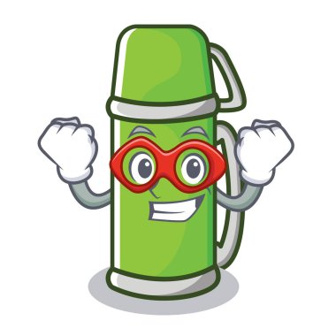 Süper kahraman termos karakter karikatür tarzı