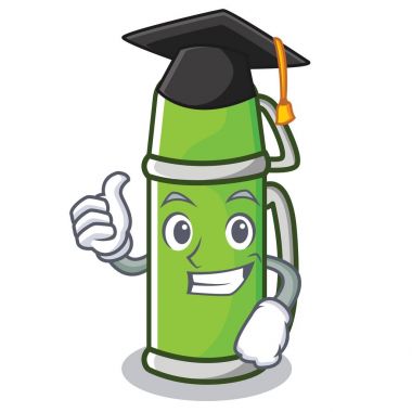 Mezuniyet termos karakter karikatür tarzı