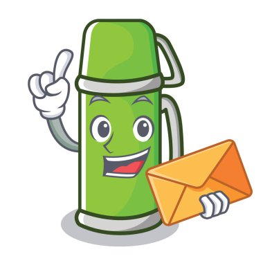 Zarf termos karakter karikatür tarzı ile