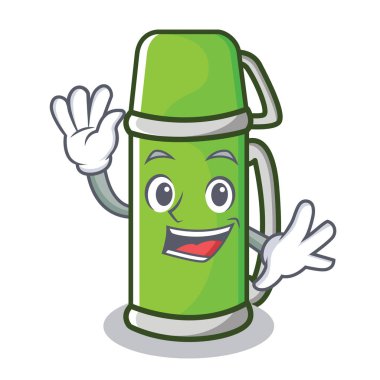 Termos karakter karikatür tarzı sallayarak