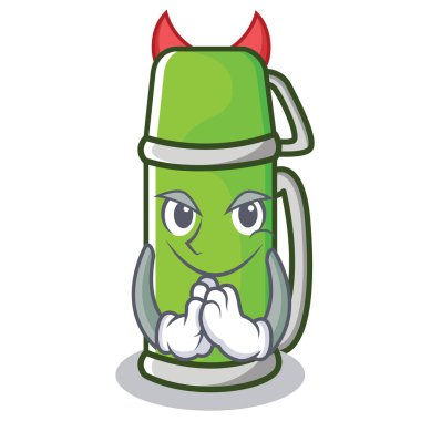 Şeytan termos karakter karikatür tarzı