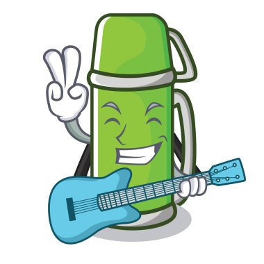 Gitar termos karakter karikatür tarzı ile