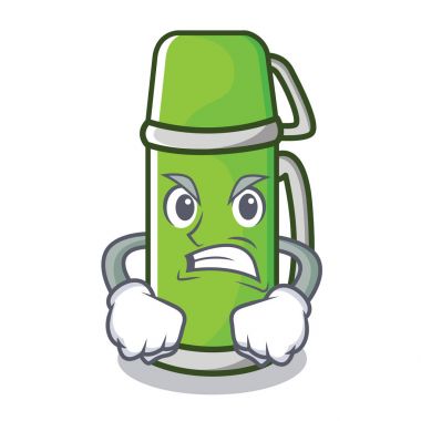 Kızgın termos karakter karikatür tarzı