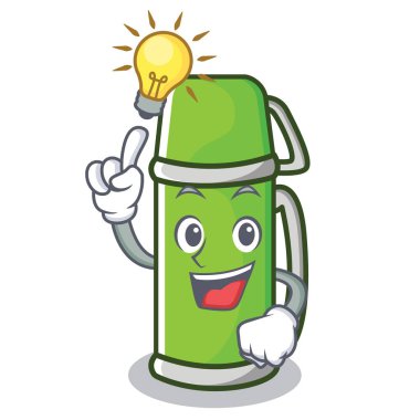 Bir fikir termos karakter karikatür tarzı var