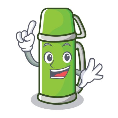 Parmak termos karakter karikatür tarzı