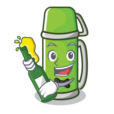 Bira termos karakter karikatür tarzı ile