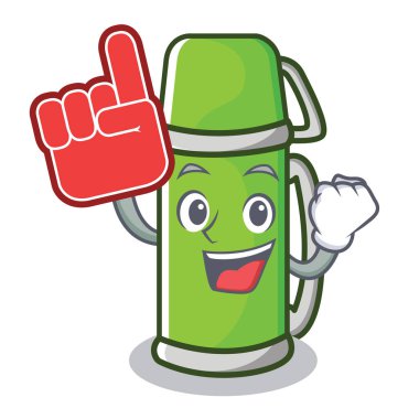 Köpük parmak termos karakter karikatür tarzı