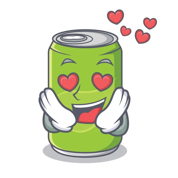 Dans l'amour boisson gazeuse personnage dessin animé — Image vectorielle