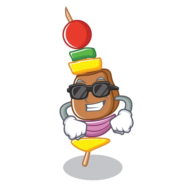 Super cool churrasco estilo cartoon personagem — Vetor de Stock