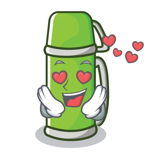 No amor thermos personagem estilo dos desenhos animados —  Vetores de Stock