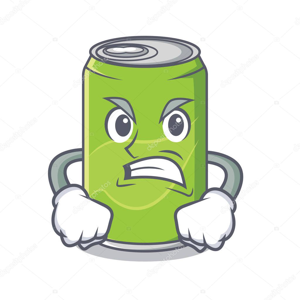 Angry soft drink character cartoon