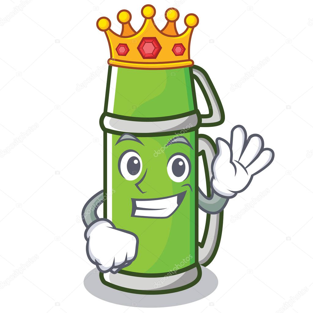 King thermos character cartoon style