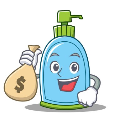 Para çantası sıvı sabun karakter karikatür ile
