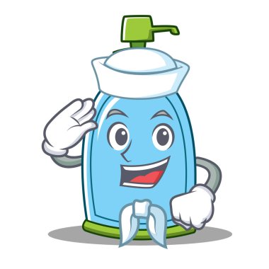 Denizci sıvı sabun karakter karikatür