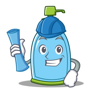 Mimar sıvı sabun karakter karikatür