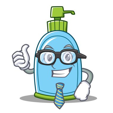 İşadamı sıvı sabun karakter karikatür