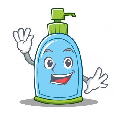 Sıvı sabun karakter karikatür sallayarak