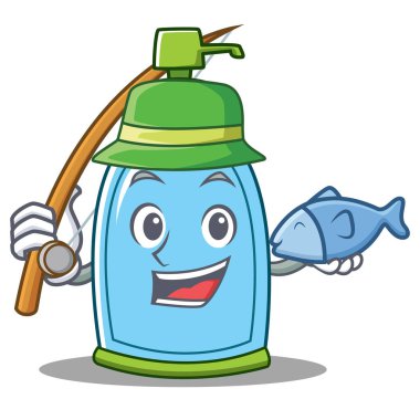 Sıvı sabun karakter karikatür Balık tutma