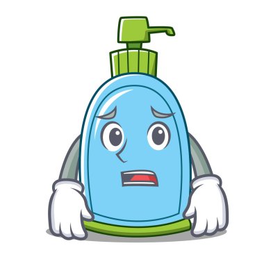 Korkarım sıvı sabun karakter karikatür