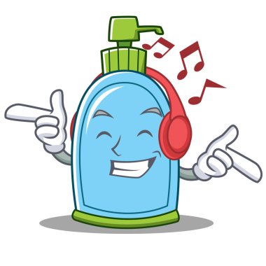 Dinleme müzik sıvı sabun karakter karikatür
