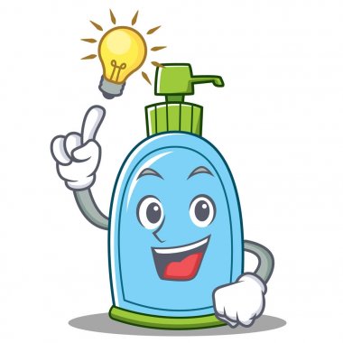 Bir fikir sıvı sabun karakter karikatür var