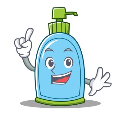 Parmak sıvı sabun karakter karikatür