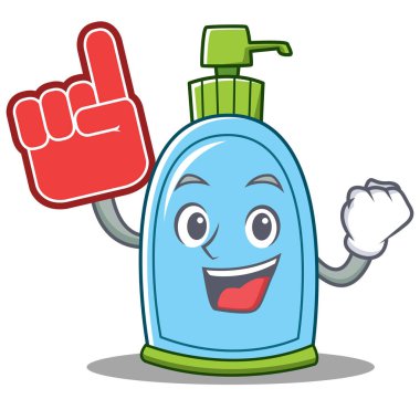 Köpük parmak sıvı sabun karakter karikatür