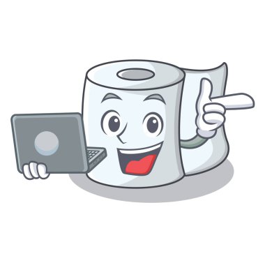 Dizüstü doku karakter karikatür tarzı ile