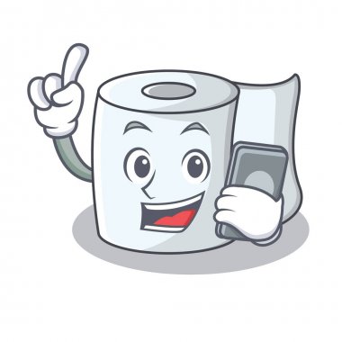 Telefon doku karakter karikatür tarzı ile