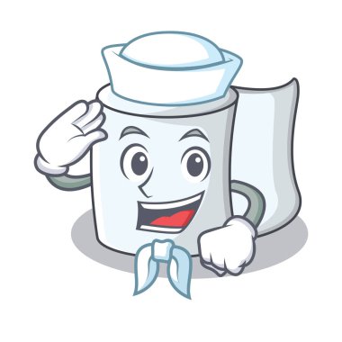 Denizci doku karakter karikatür tarzı