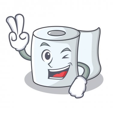 İki doku karakter karikatür tarzı parmak