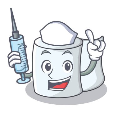 Hemşire doku karakter karikatür tarzı