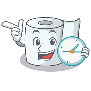 Saat doku karakter karikatür tarzı ile